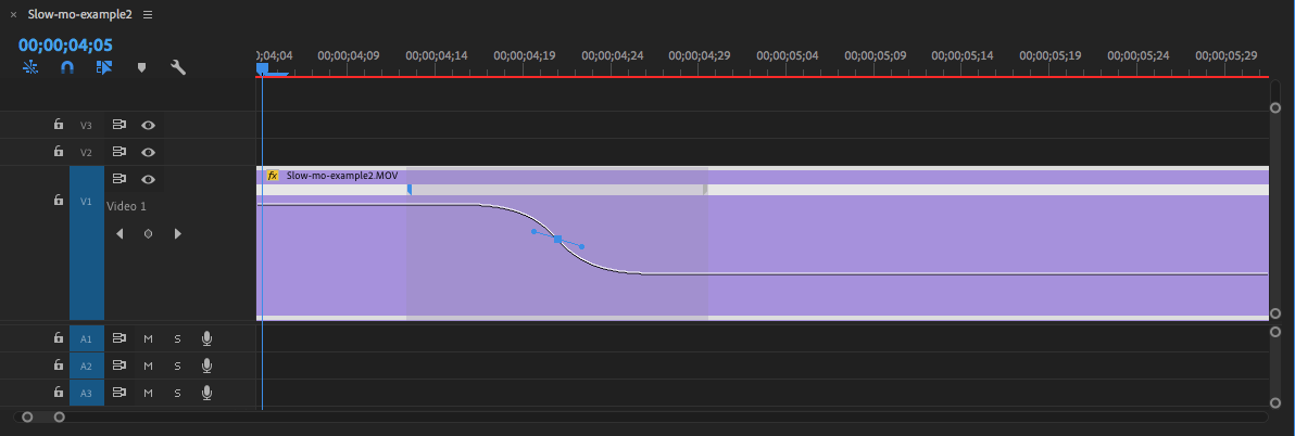 Slow mo video speed ramp