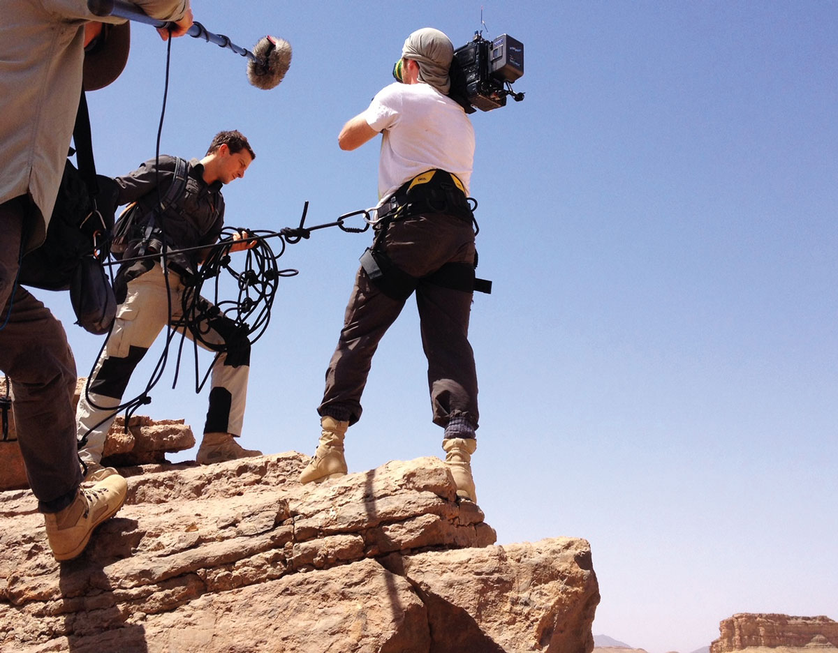 Etheridge captures Bear Grylls in a typically intrepid moment | © Canon