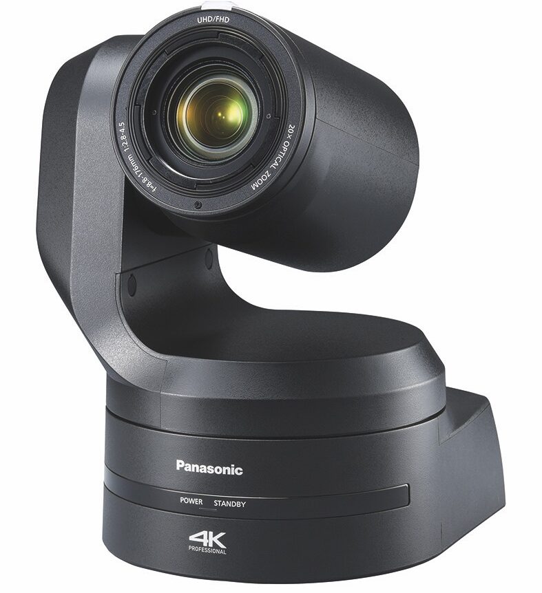 A black pan-tilt-zoom camera from Panasonic
