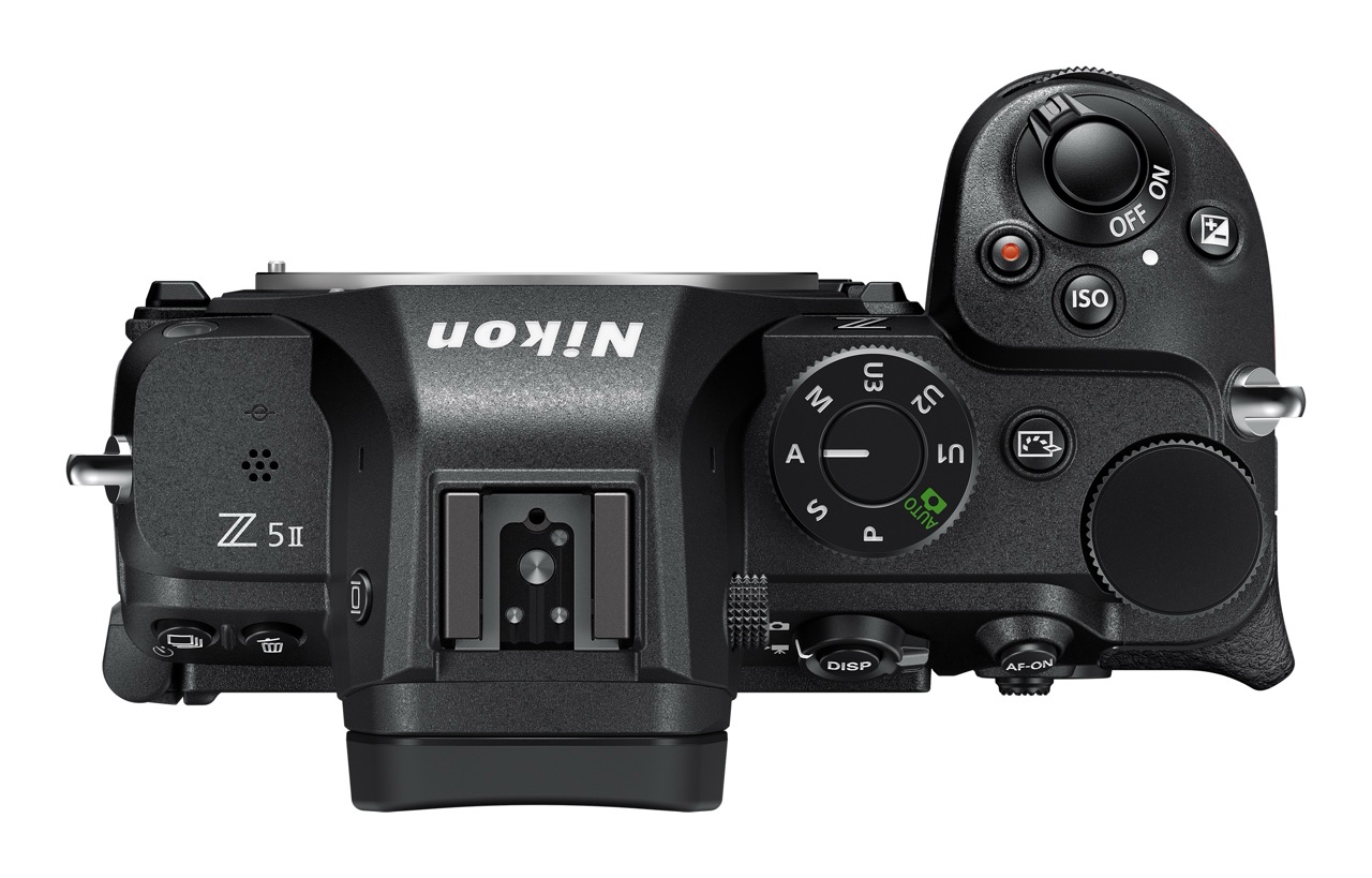 Aerial view of a Nikon Z5II camera showing multiple buttons and dials