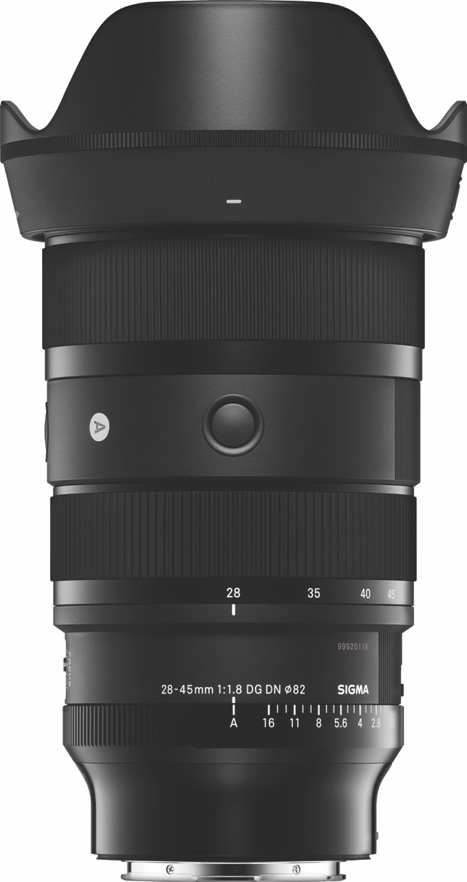 A long black lens standing vertically with a wavy end