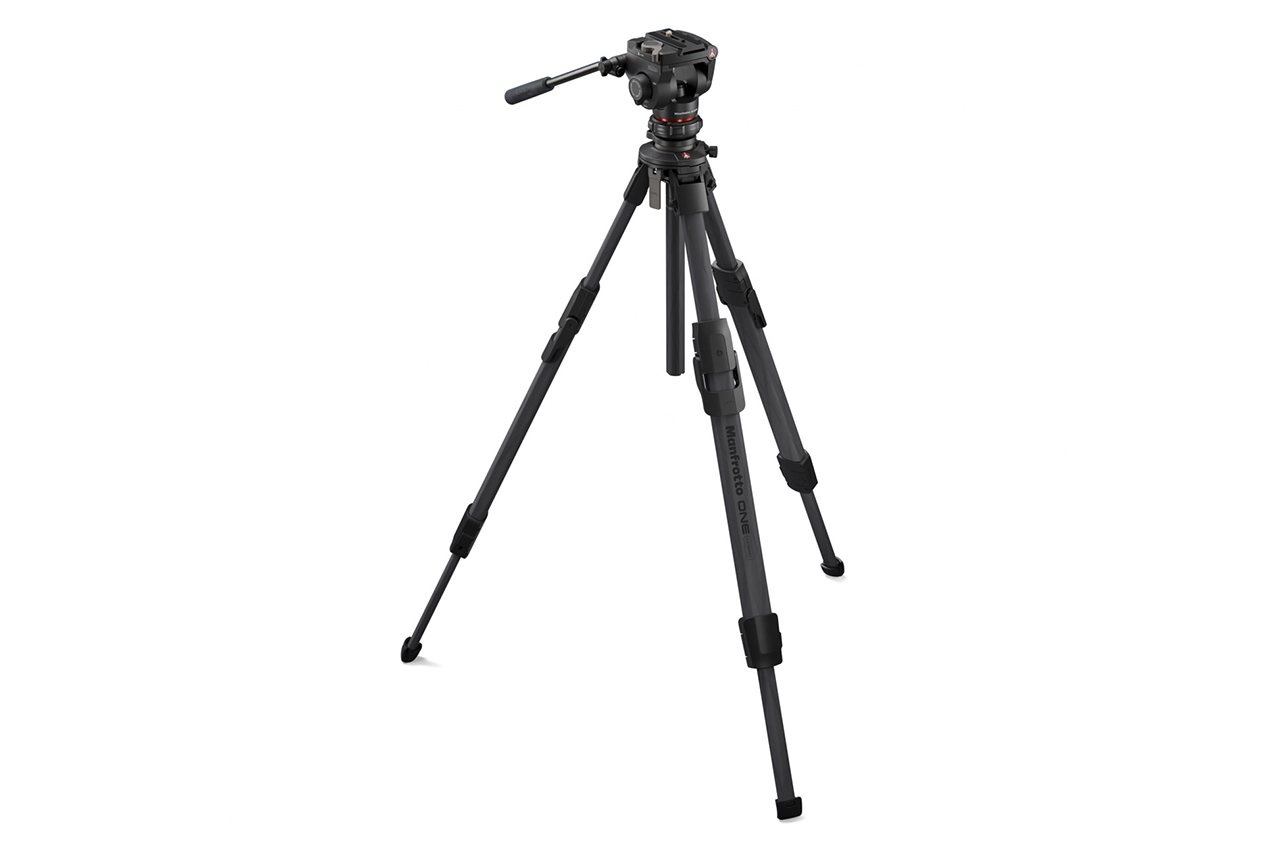 A black tripod with three legs against a white background