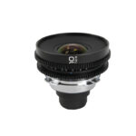 A black and silver PL mount sitting vertically, against a white background