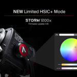 A black light by Aputure with an image extending from it with a colour wheel