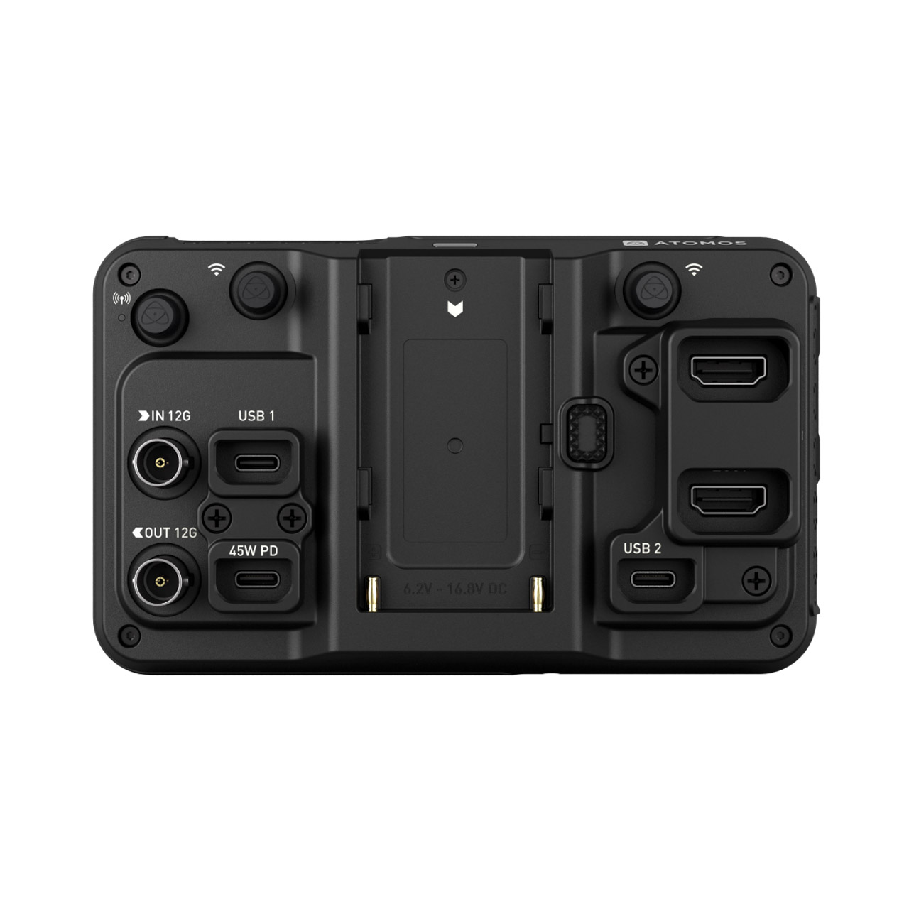 The back of an Atomos Ninja TX, against a white background
