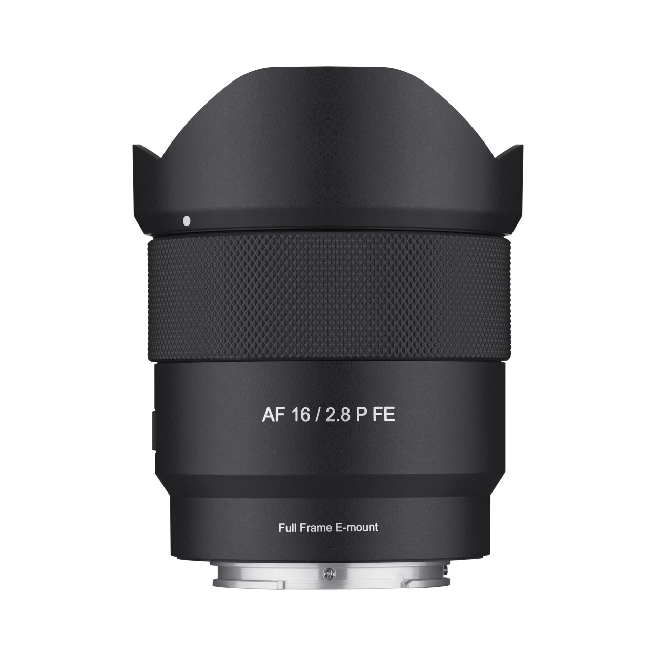 A black lens with a curvy top standing vertically against a white background