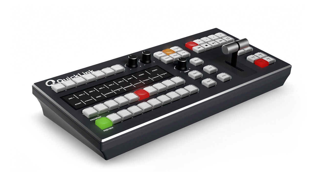 A black QuickLink panel with multiple buttons, against a white background