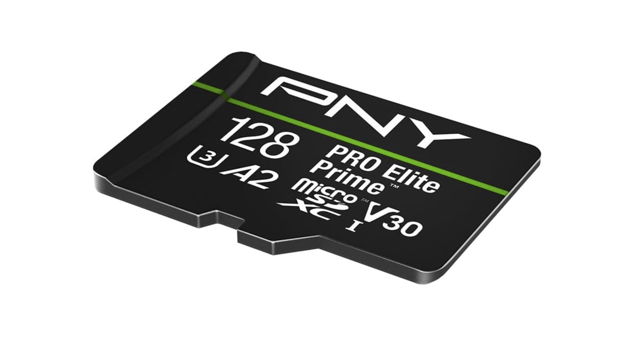 Close up of a PNY card, against a white background