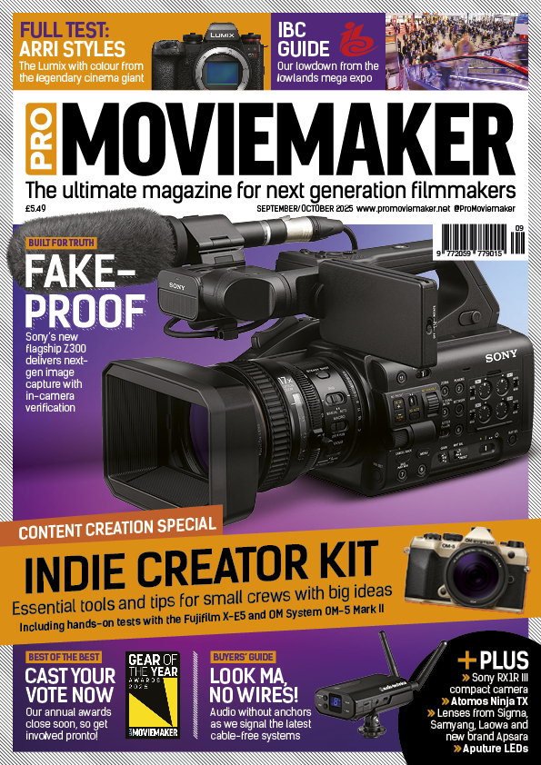 Front cover of Pro Moviemaker September/October issue with purple and orange colours