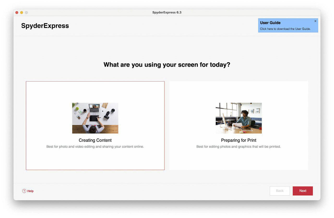 A webpage showing the calibration of the SpyderExpress from Datacolor