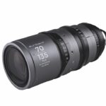 A grey lens from Laowa, against a white background