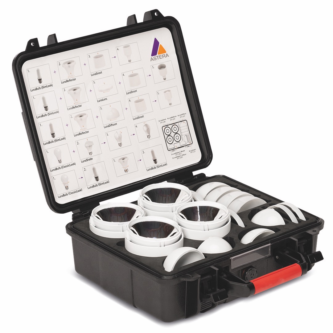 A square case filled with hard lights from Godox, against a white background