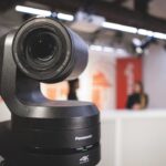 Close up of a black PTZ with a blurred background