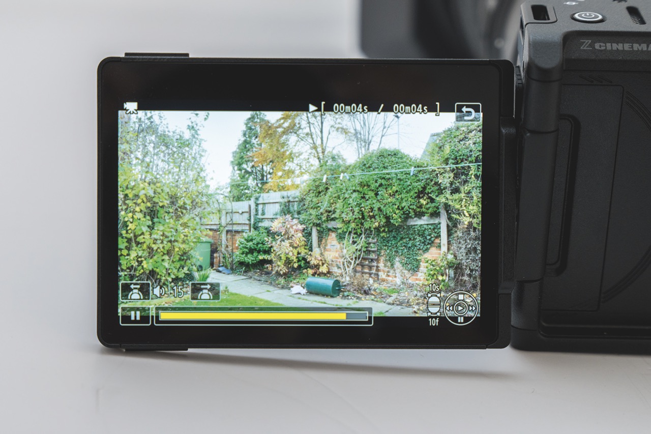 The screen of a professional Nikon camera