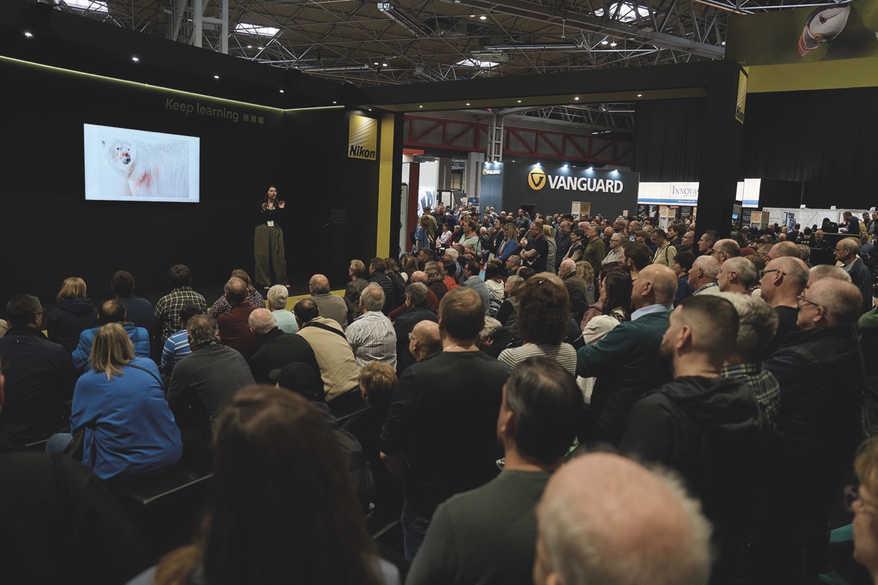 A packed conference hall